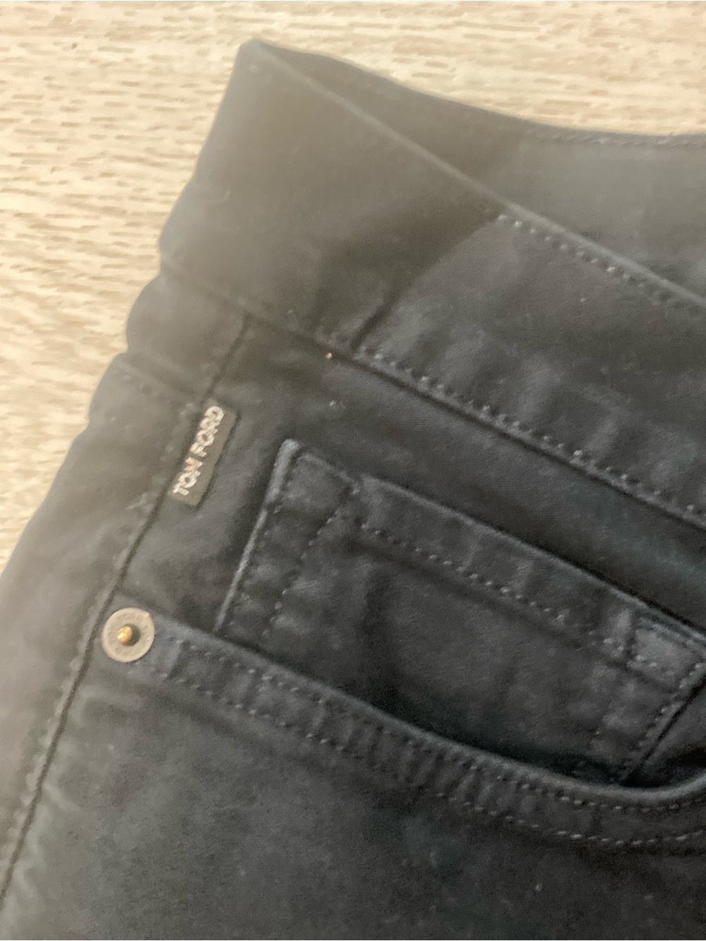Tom Ford Black Denim Jeans with Branded Button